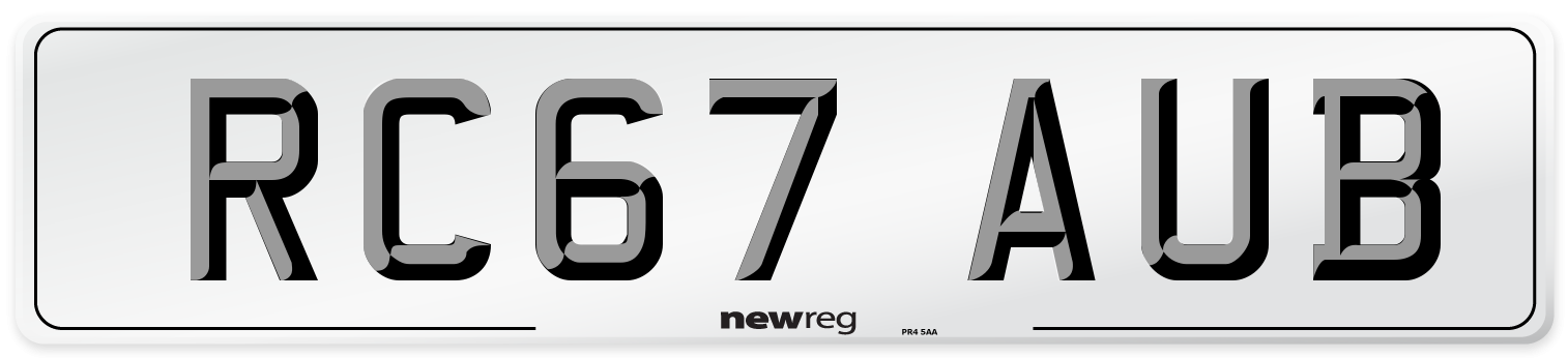RC67 AUB Number Plate from New Reg